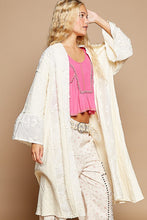 Load image into Gallery viewer, POL Flower Lace Trim Open Front Longline Cardigan