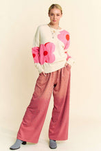 Load image into Gallery viewer, Davi &amp; Dani Rhinestone Drawstring Wide Leg Pants