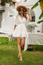 Load image into Gallery viewer, Lace Cutout Surplice Half Sleeve Dress