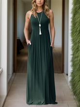 Load image into Gallery viewer, Pocketed Round Neck Sleeveless Dress