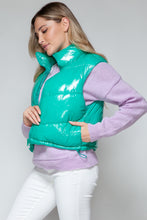 Load image into Gallery viewer, Snobbish Zip Up Turtleneck Shiny Quilted Vest