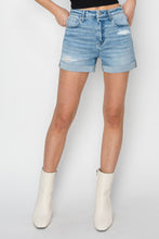 Load image into Gallery viewer, RISEN Distressed Mid-Rise Waist Denim Shorts