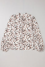 Load image into Gallery viewer, Printed Mock Neck Balloon Sleeve Blouse