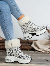 Load image into Gallery viewer, Side Zipper Leopard Platform Boots