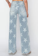 Load image into Gallery viewer, RISEN Full Size Raw Hem Star Wide Leg Jeans