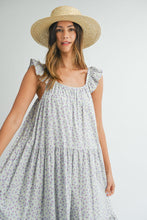 Load image into Gallery viewer, MABLE Floral Ruffle Shoulder Tiered Midi Dress