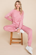 Load image into Gallery viewer, Super Lady Round Neck Raglan Sleeve Top and Drawstring Pants Lounge Set