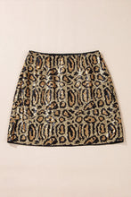 Load image into Gallery viewer, Sequin Leopard Mini Skirt