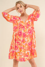 Load image into Gallery viewer, And The Why Full Size Printed Tie Back Long Sleeve Dress