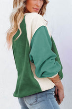 Load image into Gallery viewer, Color Block Round Neck Long Sleeve Sweatshirt