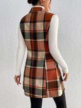 Load image into Gallery viewer, Plaid Button Up Vest Coat