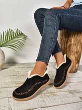 Load image into Gallery viewer, Faux Fur Round Toe Flat Sneakers