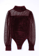 Load image into Gallery viewer, Smocked Mock Neck Long Sleeve Bodysuit