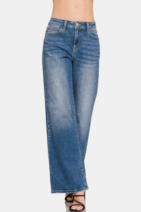 Zenana High Rise Wide Leg Jeans with Pockets