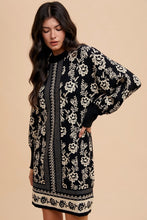 Load image into Gallery viewer, Annie Wear Floral Jacquard Round Neck Sweater Dress