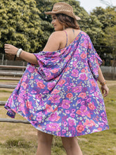 Load image into Gallery viewer, Plus Size Printed Cami, Open Front Cover Up and Shorts Set