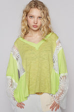 Load image into Gallery viewer, POL Lace Detail V-Neck Flare Sleeve Blouse