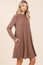 Load image into Gallery viewer, Mittoshop Mock Neck Long Sleeve Dress with Pockets