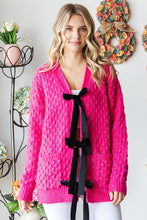 Load image into Gallery viewer, First Love Tie Closure Open Knit Cardigan