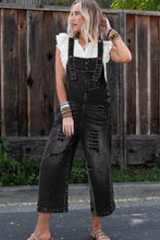 Load image into Gallery viewer, Distressed Wide Strap Denim Overalls