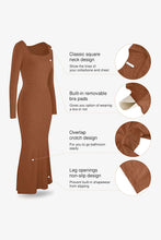 Load image into Gallery viewer, Basic Bae Built-In Shapewear Square Neck Long Sleeve Maxi Dress