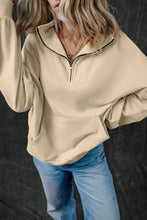 Load image into Gallery viewer, Half Zip Long Sleeve Sweatshirt