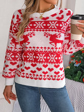 Load image into Gallery viewer, Christmas Element Round Neck Long Sleeve Sweater