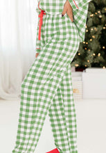 Load image into Gallery viewer, Plaid Collared Neck Long Sleeve Top and Pants Set