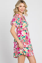 Load image into Gallery viewer, GeeGee Floral Ruff Sleeve Mini Dress