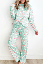 Load image into Gallery viewer, Santa Print Long Sleeve Top and Pants Lounge Set