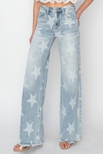 Load image into Gallery viewer, RISEN Full Size Raw Hem Star Wide Leg Jeans