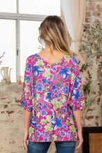 Load image into Gallery viewer, Sew In Love Full Size V-Neck Floral Half Sleeve Top