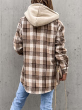 Load image into Gallery viewer, Plaid Button Up Hooded Jacket