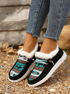 Printed Round Toe Flat Slip-Ons