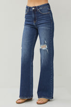 Load image into Gallery viewer, RISEN Full Size High Rise Distressed Wide Leg Jeans