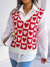 Load image into Gallery viewer, Heart V-Neck Sweater Vest