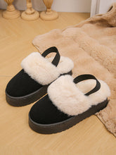 Load image into Gallery viewer, Faux Fur Round Toe Platform Slippers