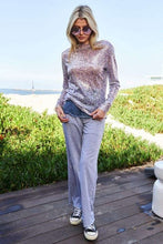 Load image into Gallery viewer, Davi &amp; Dani Sequin Mock Neck Long Sleeve Mesh Top