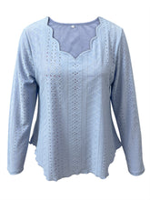 Load image into Gallery viewer, Eyelet Long Sleeve Blouse