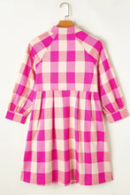 Load image into Gallery viewer, Plaid Button Up Long Sleeve Shirt Dress