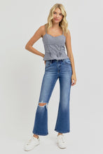 Load image into Gallery viewer, RISEN Full Size Distressed High Rise Crop Flare Jeans