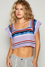 Load image into Gallery viewer, POL Openwork Ethnic Pattern Square Neck Cropped Knit Top