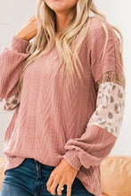 Load image into Gallery viewer, Sequin Leopard Round Neck Long Sleeve Sweater