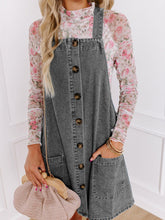 Load image into Gallery viewer, Wide Strap Button Down Denim Overall Dress