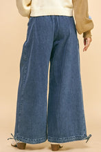 Load image into Gallery viewer, Davi &amp; Dani Drawstring Hem Wide Leg Mid Rise Jeans