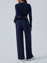 Load image into Gallery viewer, Devine Round Neck Long Sleeve Top and Pants Set