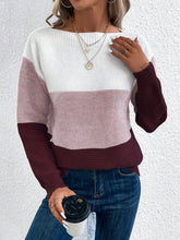 Load image into Gallery viewer, Color Block Boat Neck Sweater