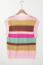 Load image into Gallery viewer, Sydney Color Block Round Neck Cap Sleeve Knit Top