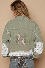 Load image into Gallery viewer, POL Crochet Patch Embroidered Button Up Jacket