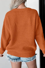 Load image into Gallery viewer, Contrast Letter Round Neck Long Sleeve Sweater